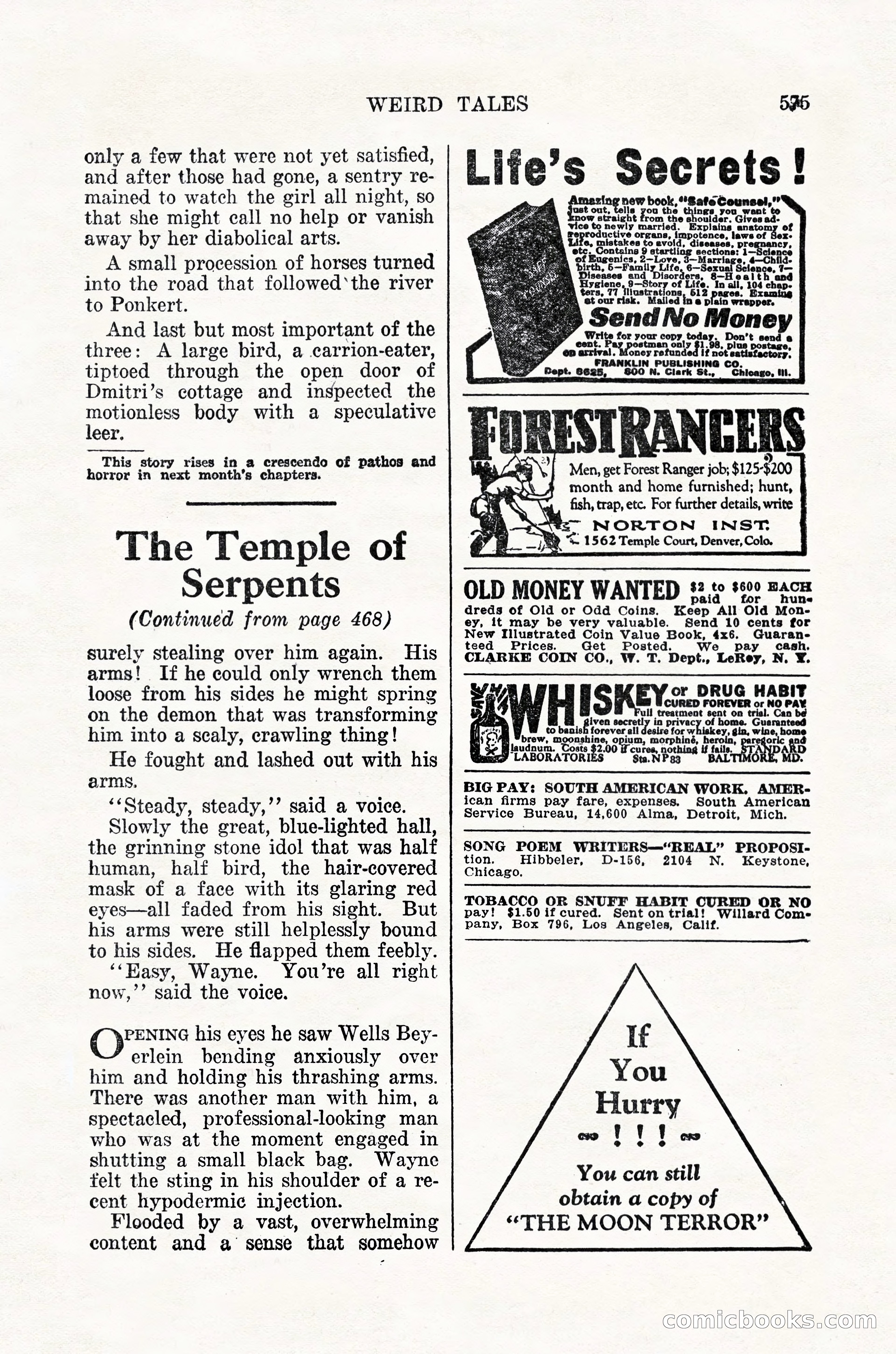 Weird Tales, Vol. 12, No. 4 — page 145 of 148