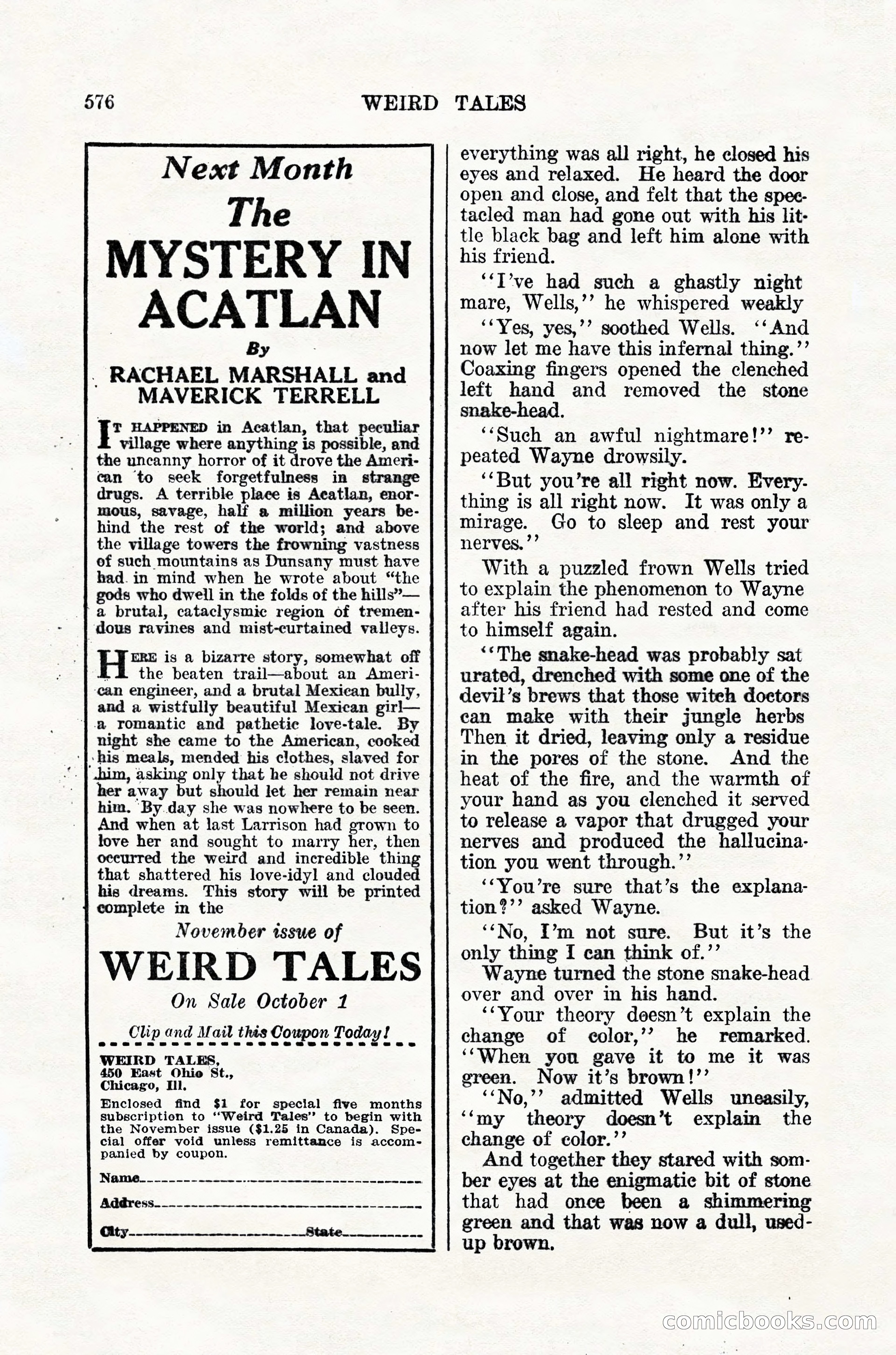 Weird Tales, Vol. 12, No. 4 — page 146 of 148