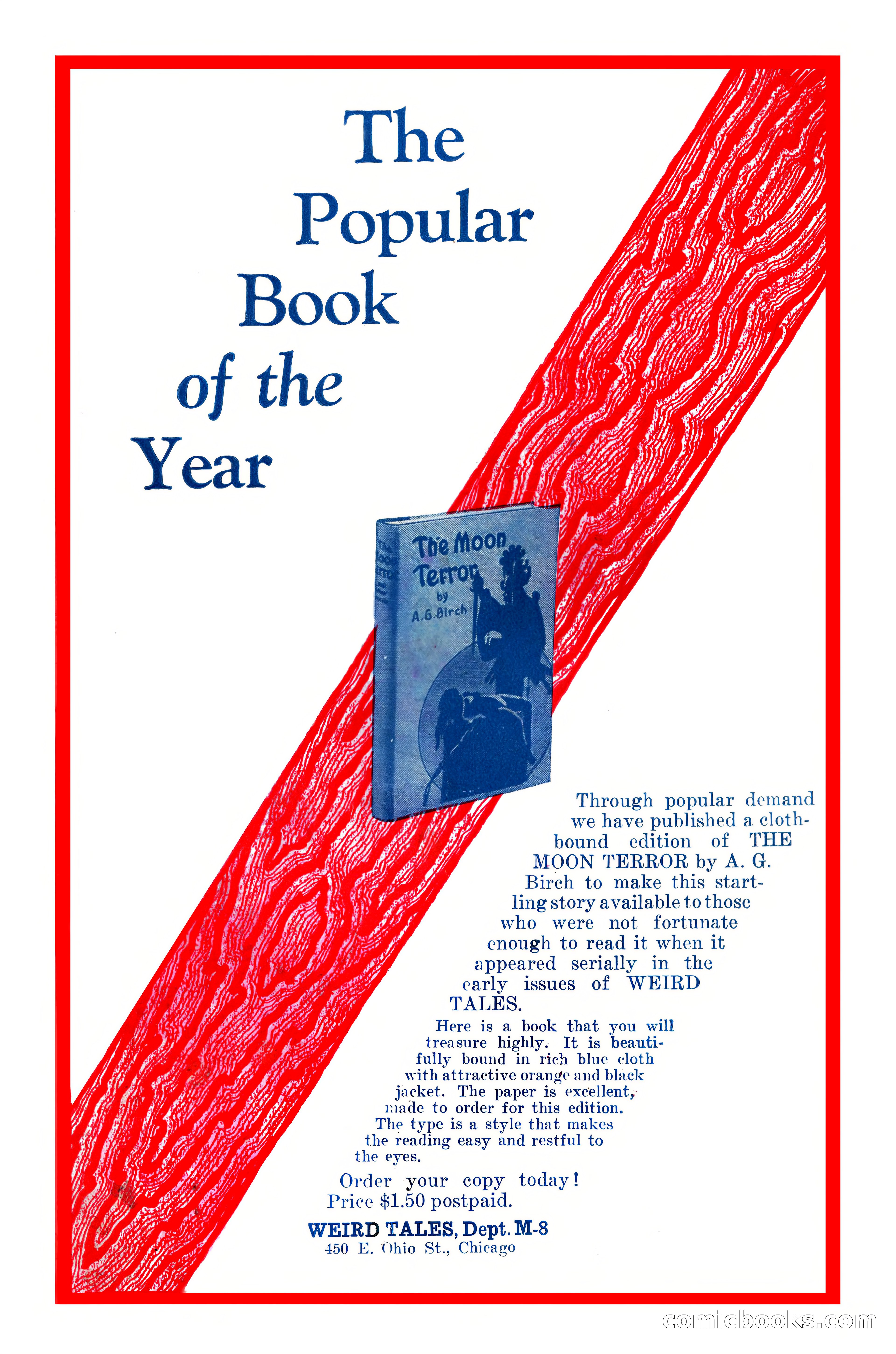 Weird Tales, Vol. 12, No. 4 — page 148 of 148