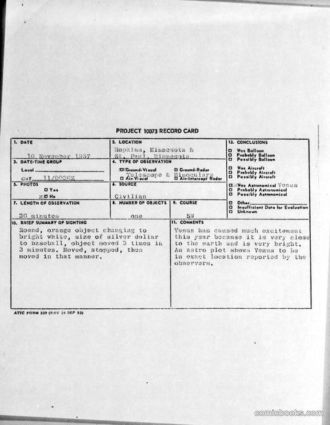 Project 10073 Record Card