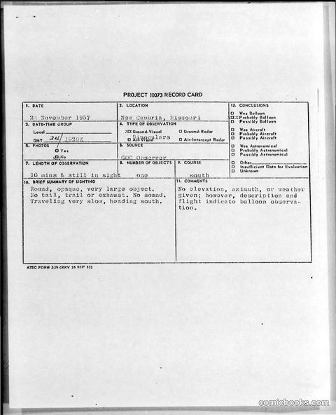 Project 10073 Record Card