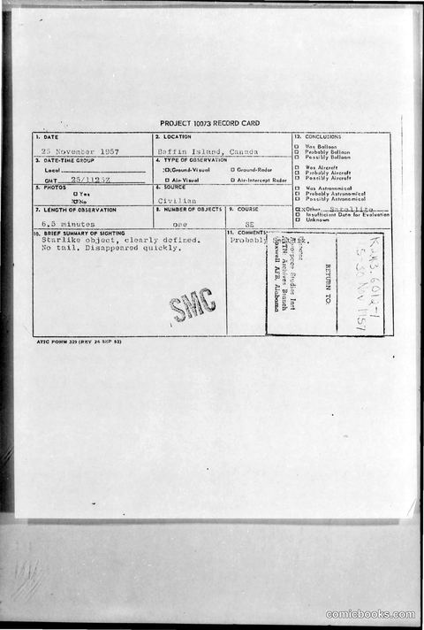 Project 10073 Record Card