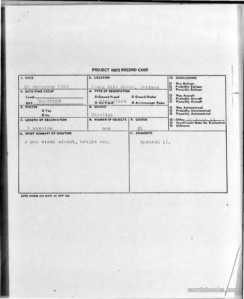 Project 10073 Record Card