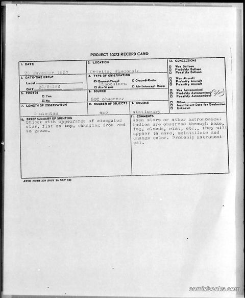 Project 10073 Record Card