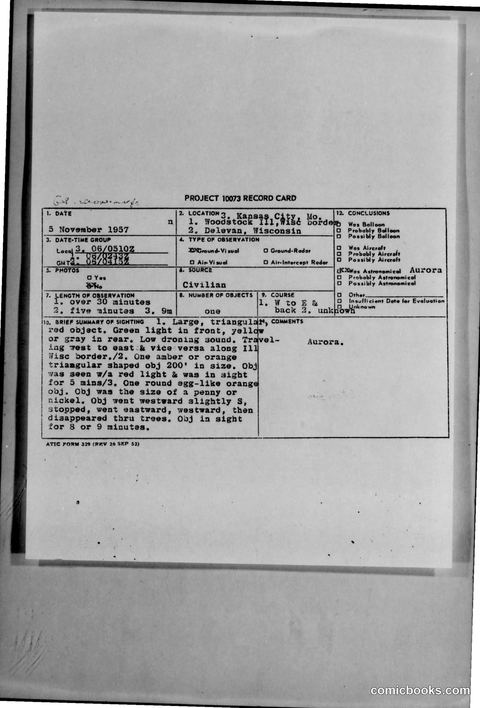 Project 1073 Record Card