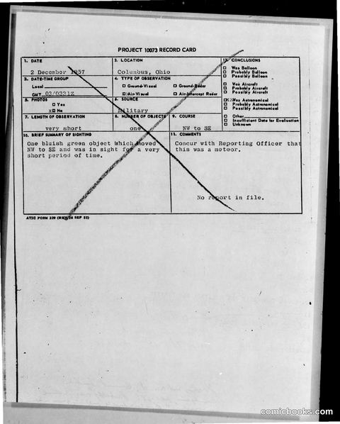 Project 10073 Record Card