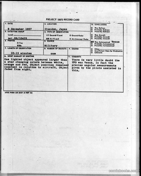 Project 10073 Record Card