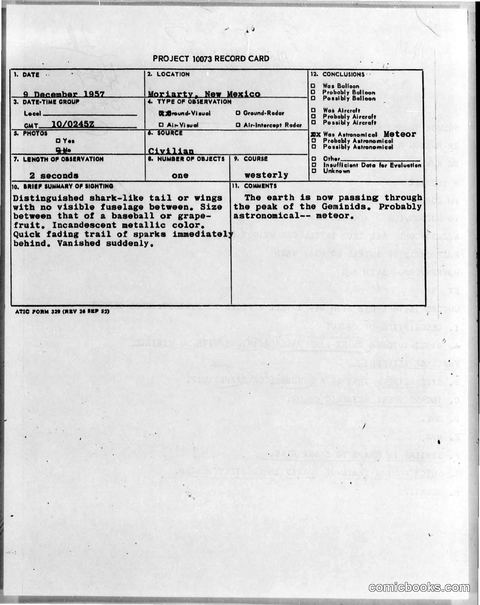 Project 10073 Record Card