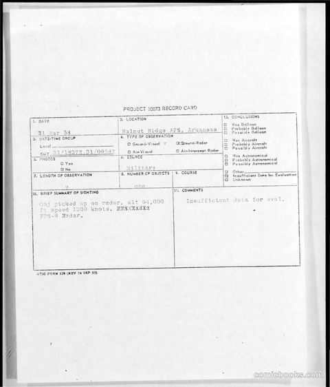 Project 10073 Record Card