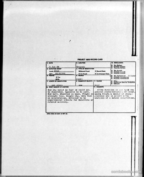 Project 1003 Record Card