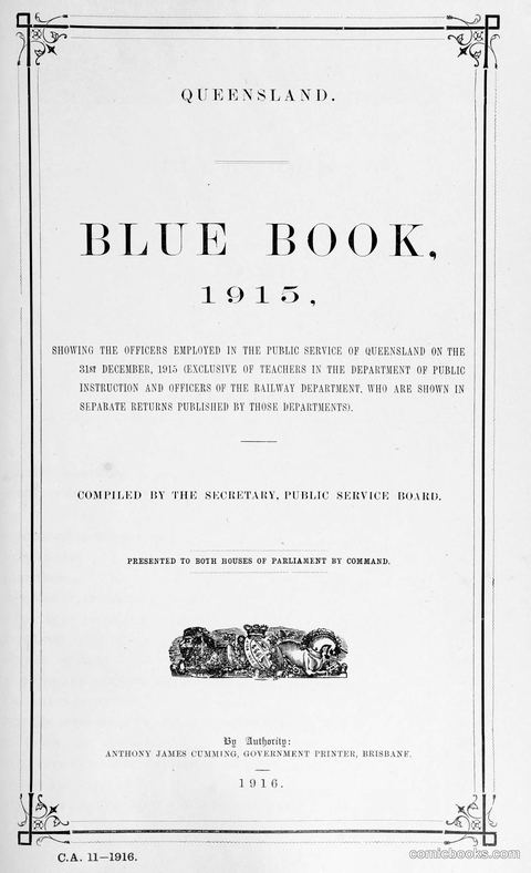 Queensland Blue Book, 1915