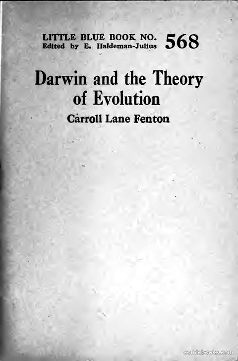 Little Blue Book No. 568: Darwin and the Theory of Evolution