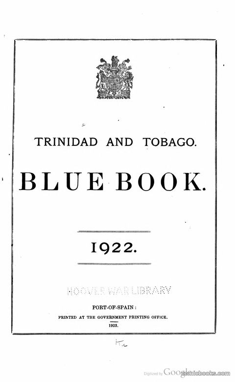 Trinidad and Tobago Blue Book