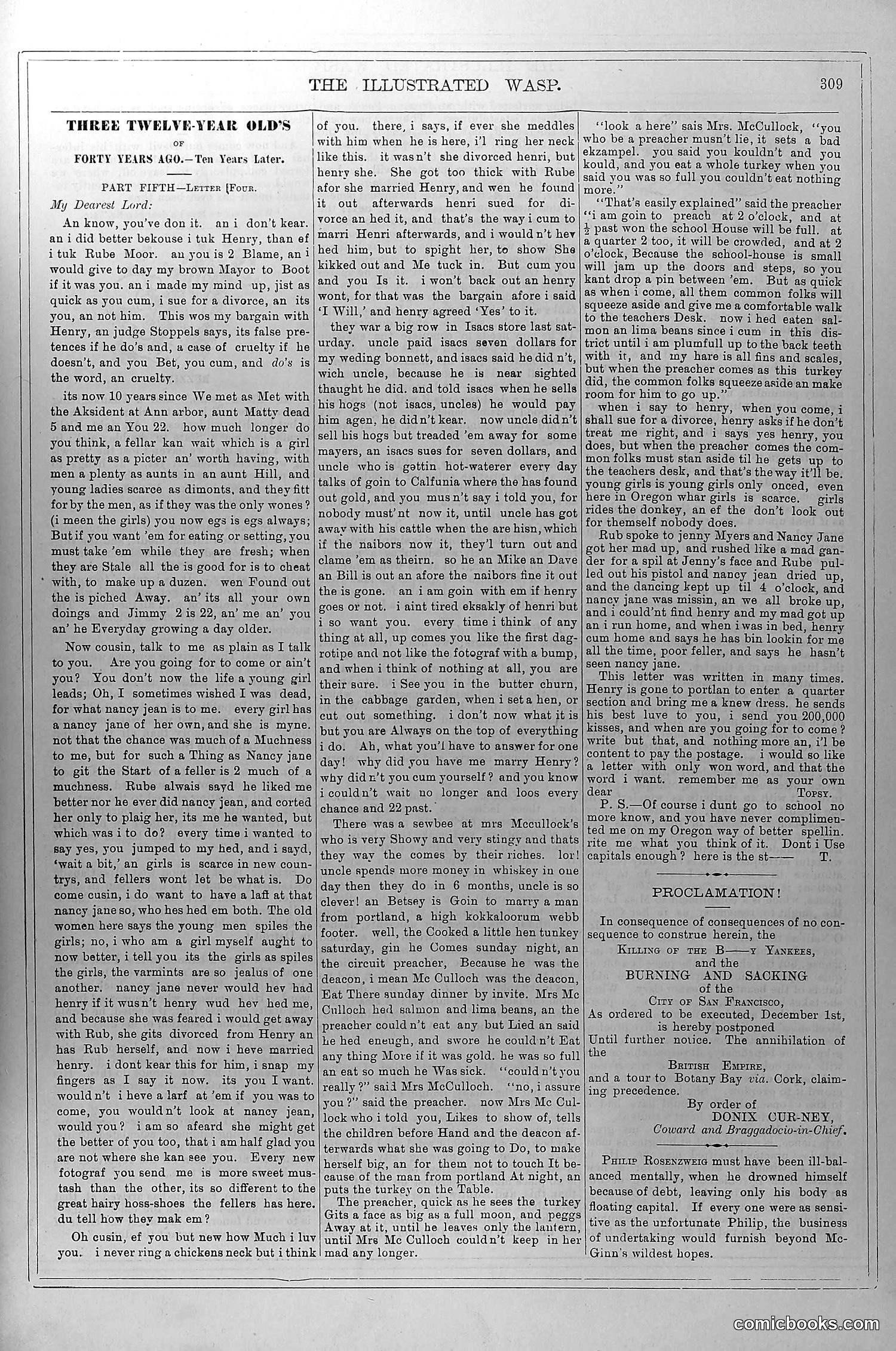 The Wasp — December 6, 1879 — page 6: The Wasp, 1879-12-06