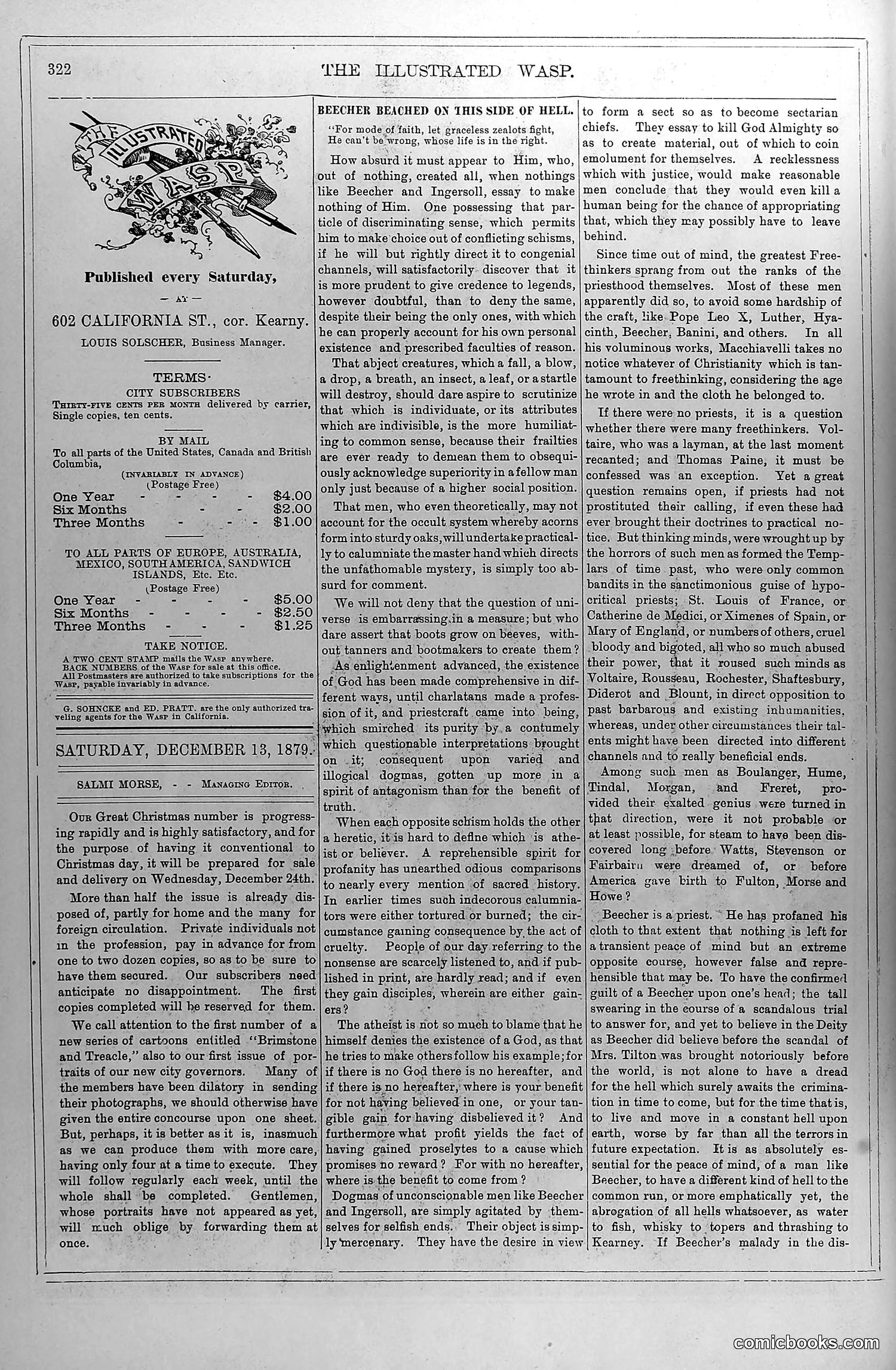 The Wasp — December 13, 1879 — page 3: The Wasp, 1879-12-13