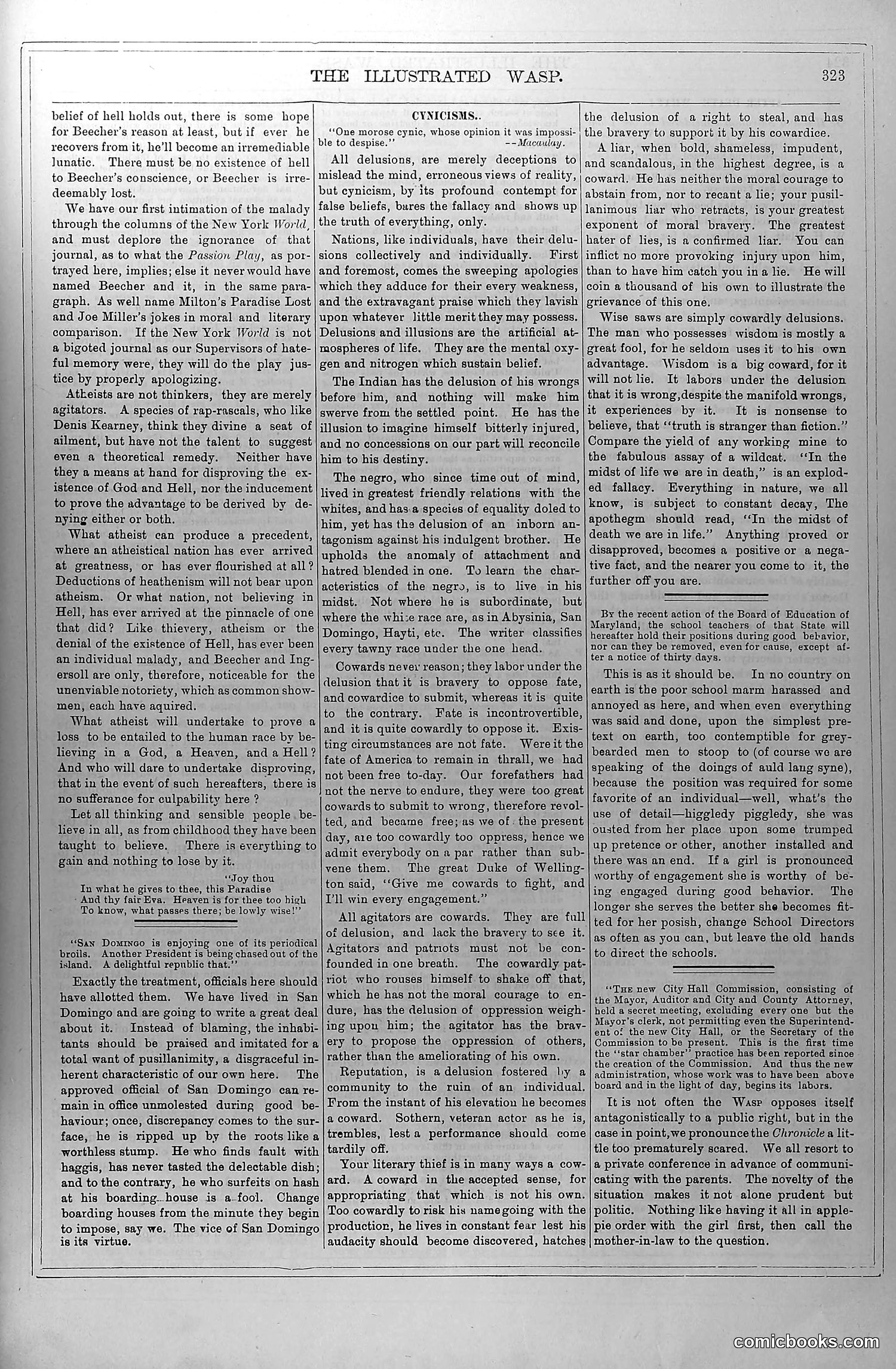 The Wasp — December 13, 1879 — page 4: The Wasp, 1879-12-13