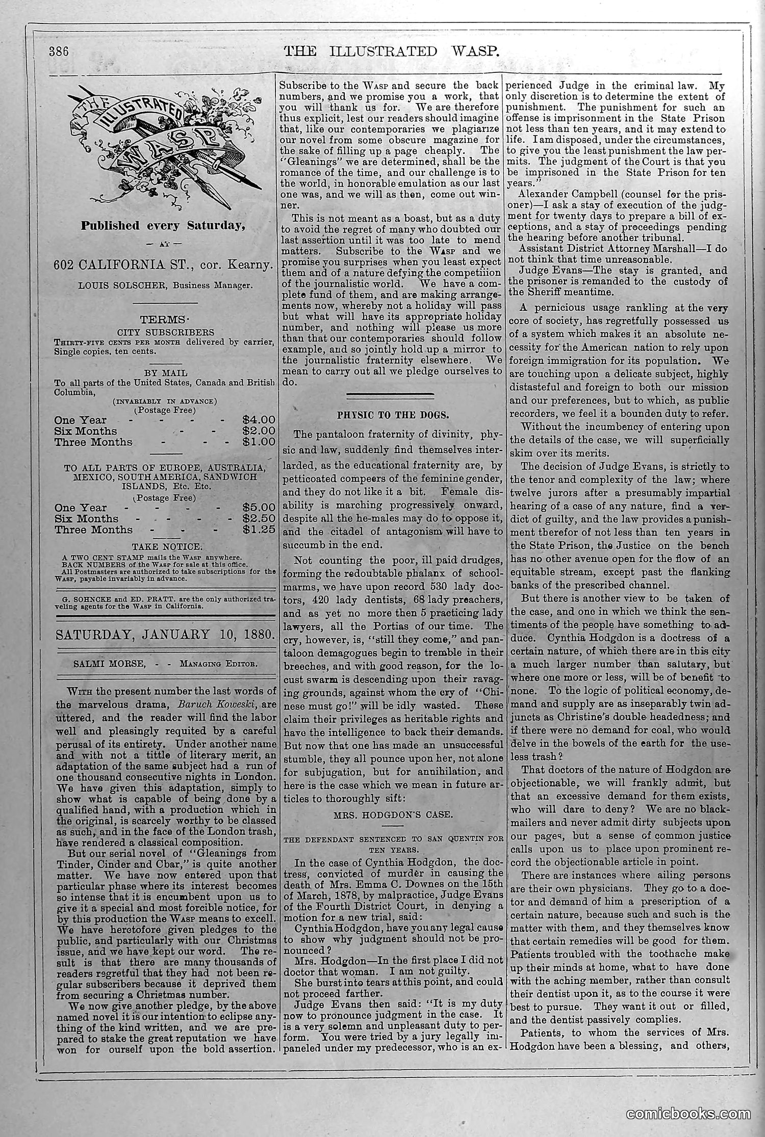 The Wasp — January 10, 1880 — page 3: The Wasp, 1880-01-10