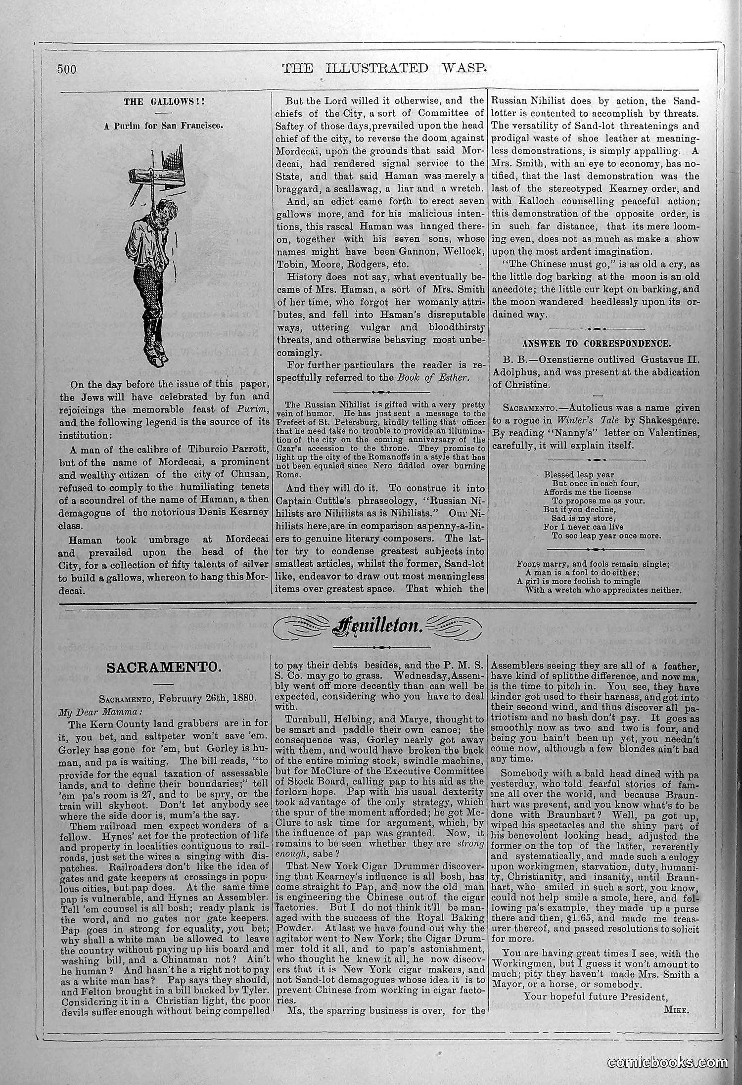 The Wasp — February 28, 1880 — page 5: The Wasp, 1880-02-28
