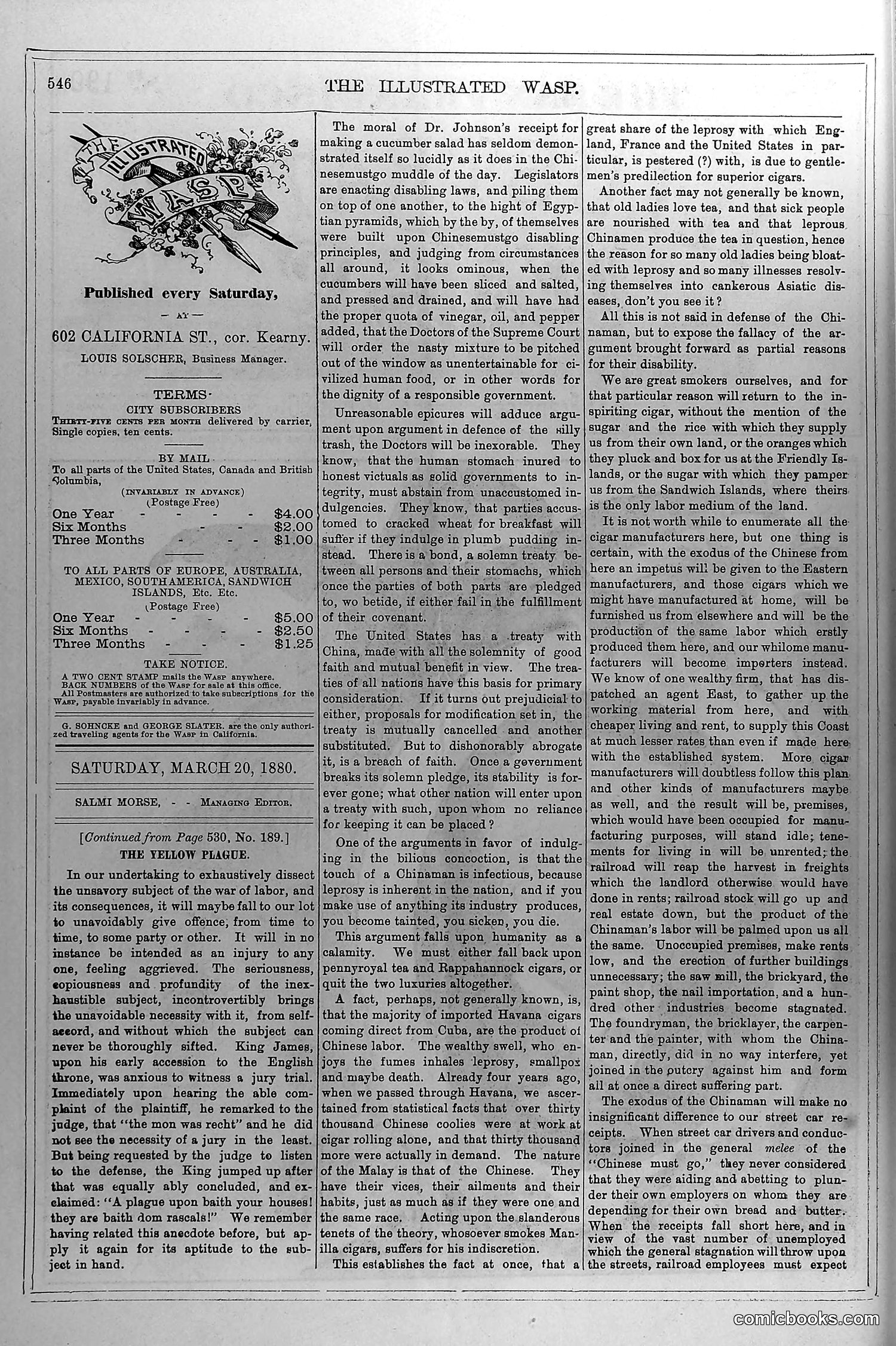 The Wasp — March 12, 1880 — page 3: The Wasp, 1880-03-12