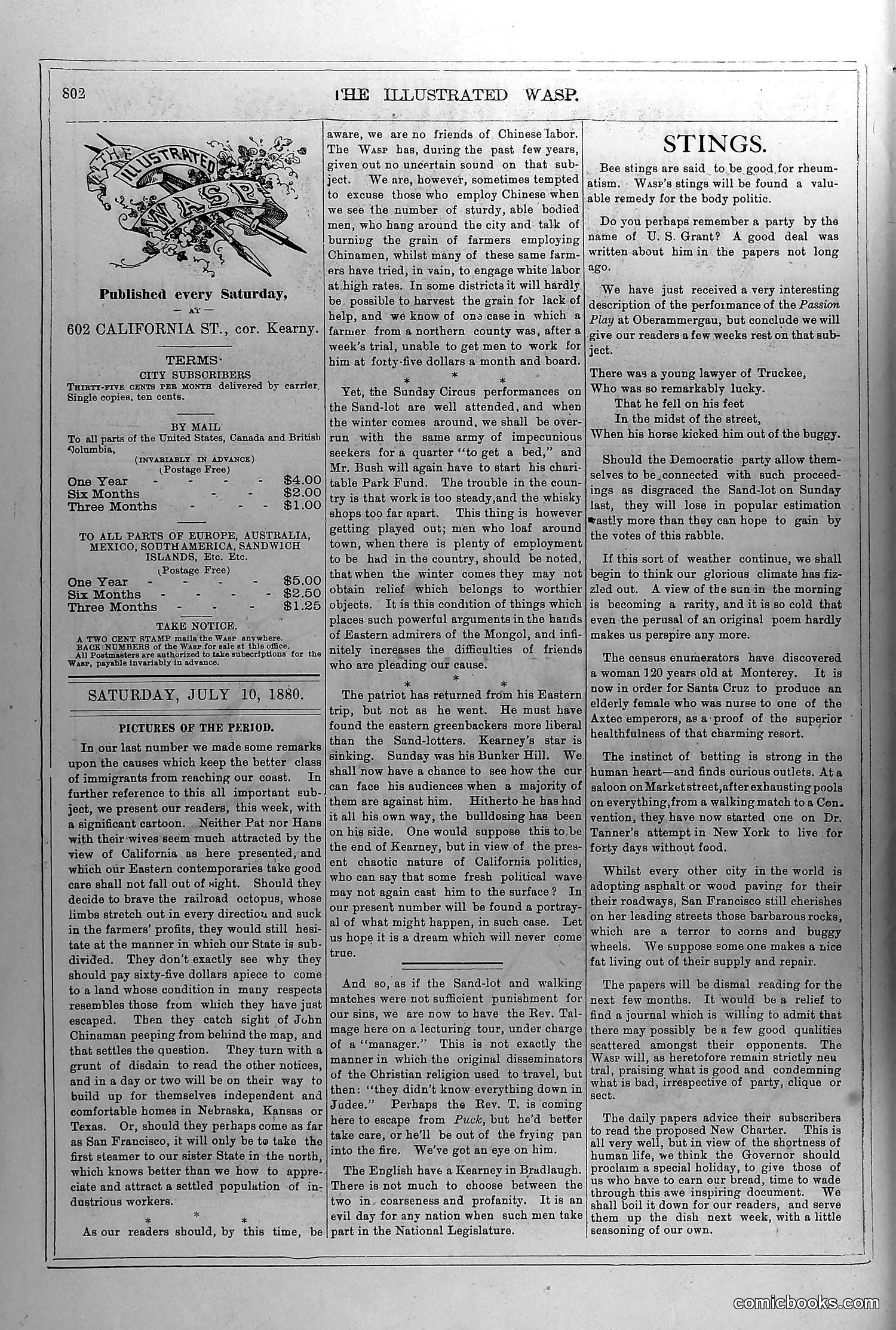 The Wasp — July 10, 1880 — page 3: The Wasp, 1880-07-10